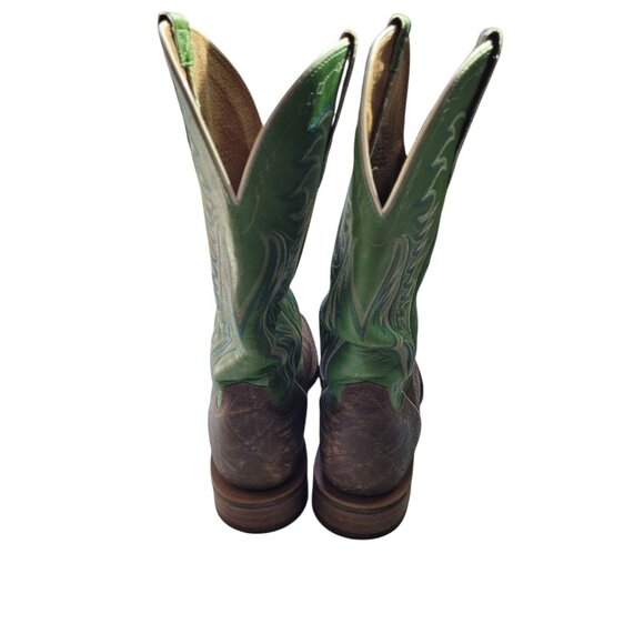 Ariat Men’s Western Leather Cowboy Boots Big Loop Square Toe Green Size 10D - Picture 7 of 15